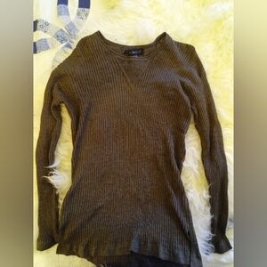 NWT Exposite Wool/Silk/Cashmere Blend Chocolate Brown Ribbed Sweater Women's SP
